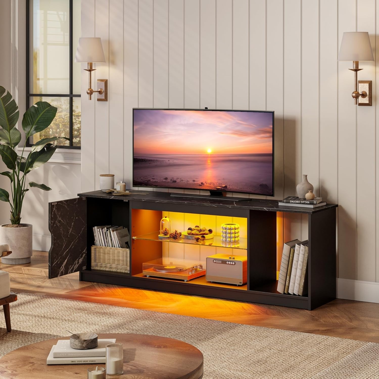 LED Gaming TV Stand for PS5/Xbox, 65 Inch