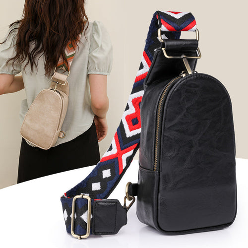 Pu Leather Women Chest Sling Bag