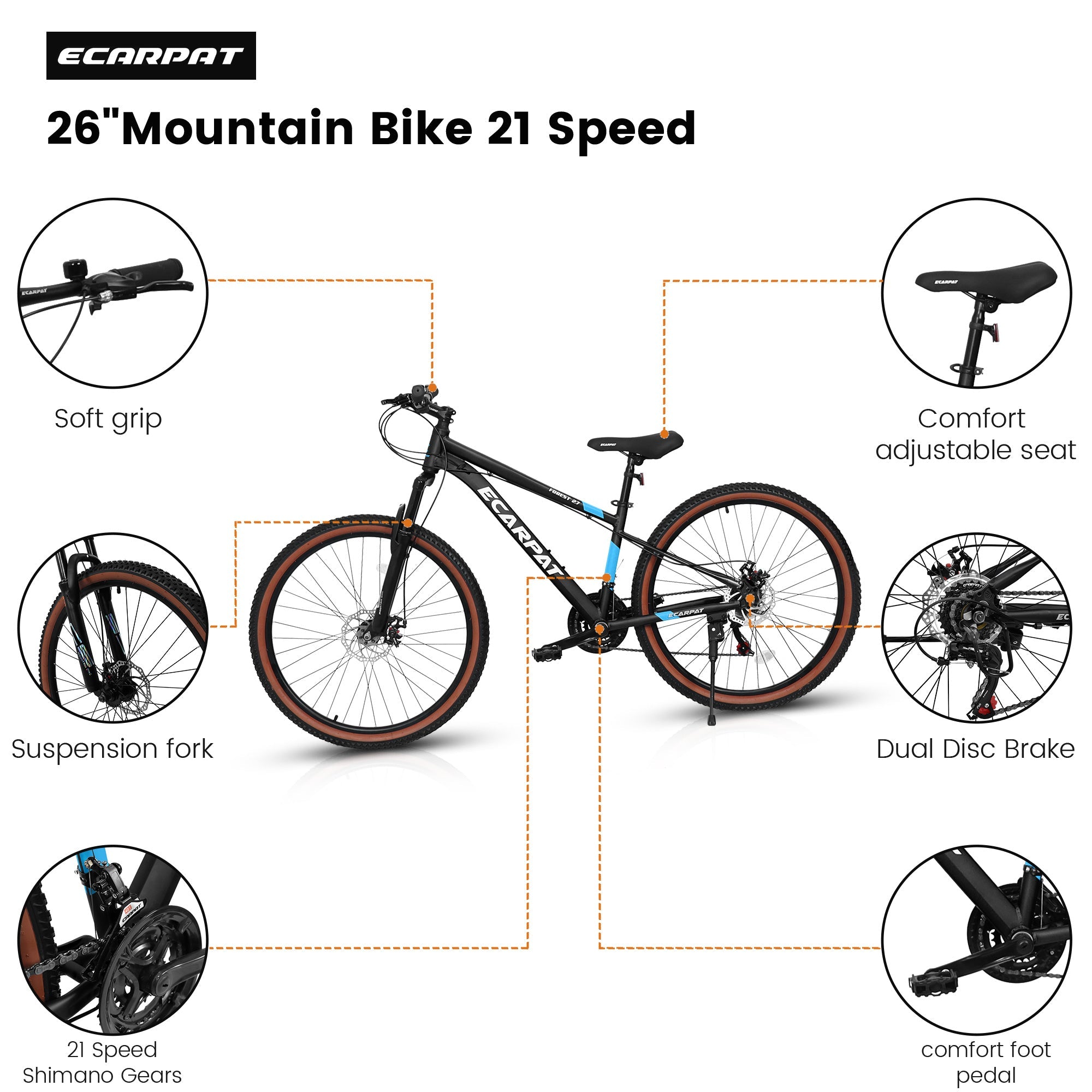 Carpat™ MTB Velocity 27 – 27.5" Aluminum Mountain Bike (21-Speed,