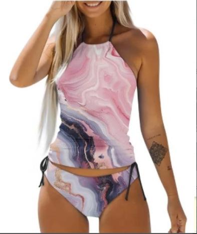 Marble Print Beach Bikini