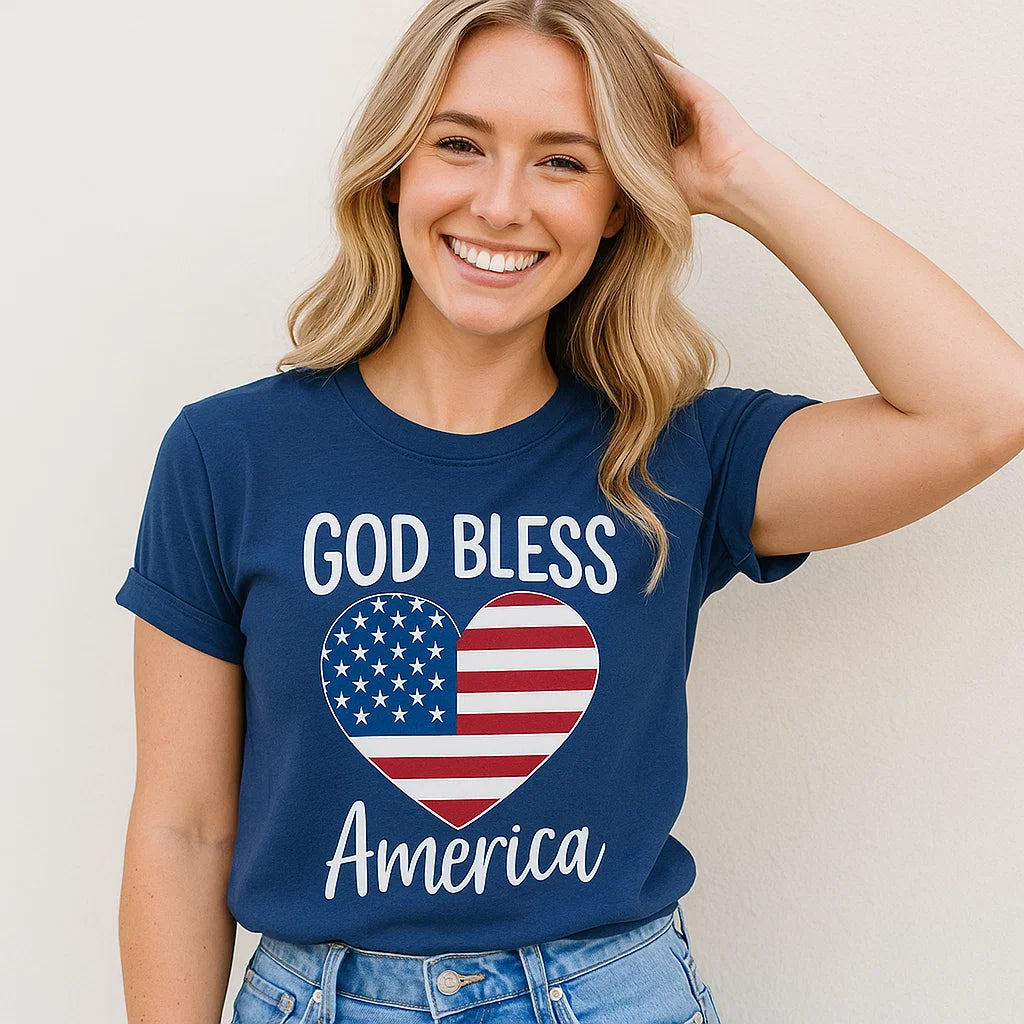God Bless America T-Shirt Patriotic USA Tee