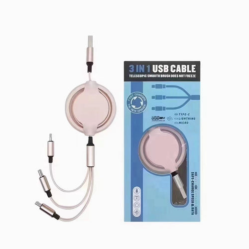 Three-In-One Mobile Phone Charging Data Cable
