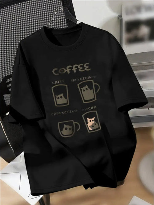 Boy Coffee Kitten Comfortable T-Shirt
