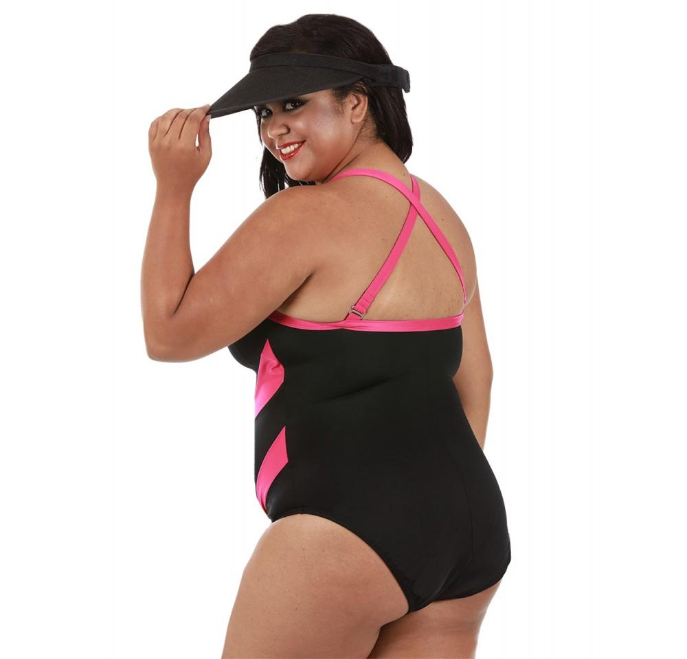 InstantFigure Plus Size Two-Tone One Piece Swimsuit 13306PC