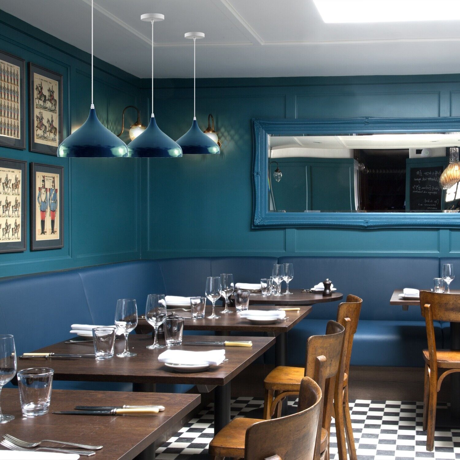 Teal Cyan Blue Ceiling Metal Pendant Shade for Kitchen~3760