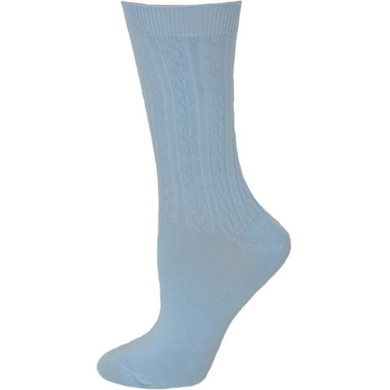Women's Rayon Socks, Women's Cable Pattern Crew Rayon Socks - 3 Pair
