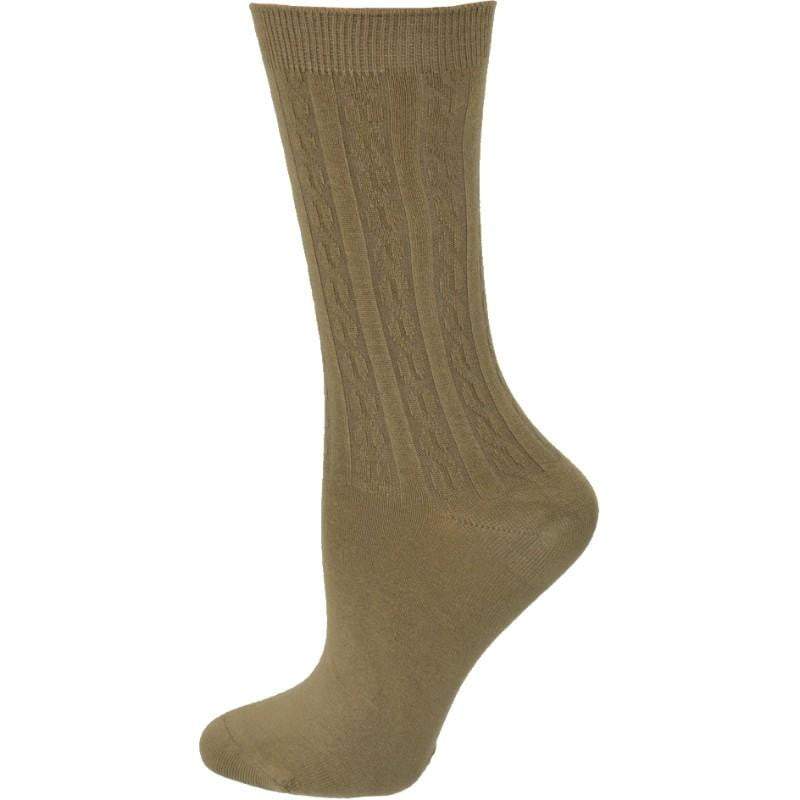 Women's Rayon Socks, Women's Cable Pattern Crew Rayon Socks - 3 Pair