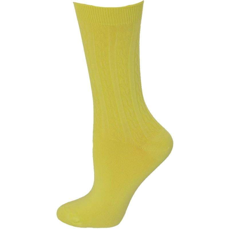 Women's Rayon Socks, Women's Cable Pattern Crew Rayon Socks - 3 Pair