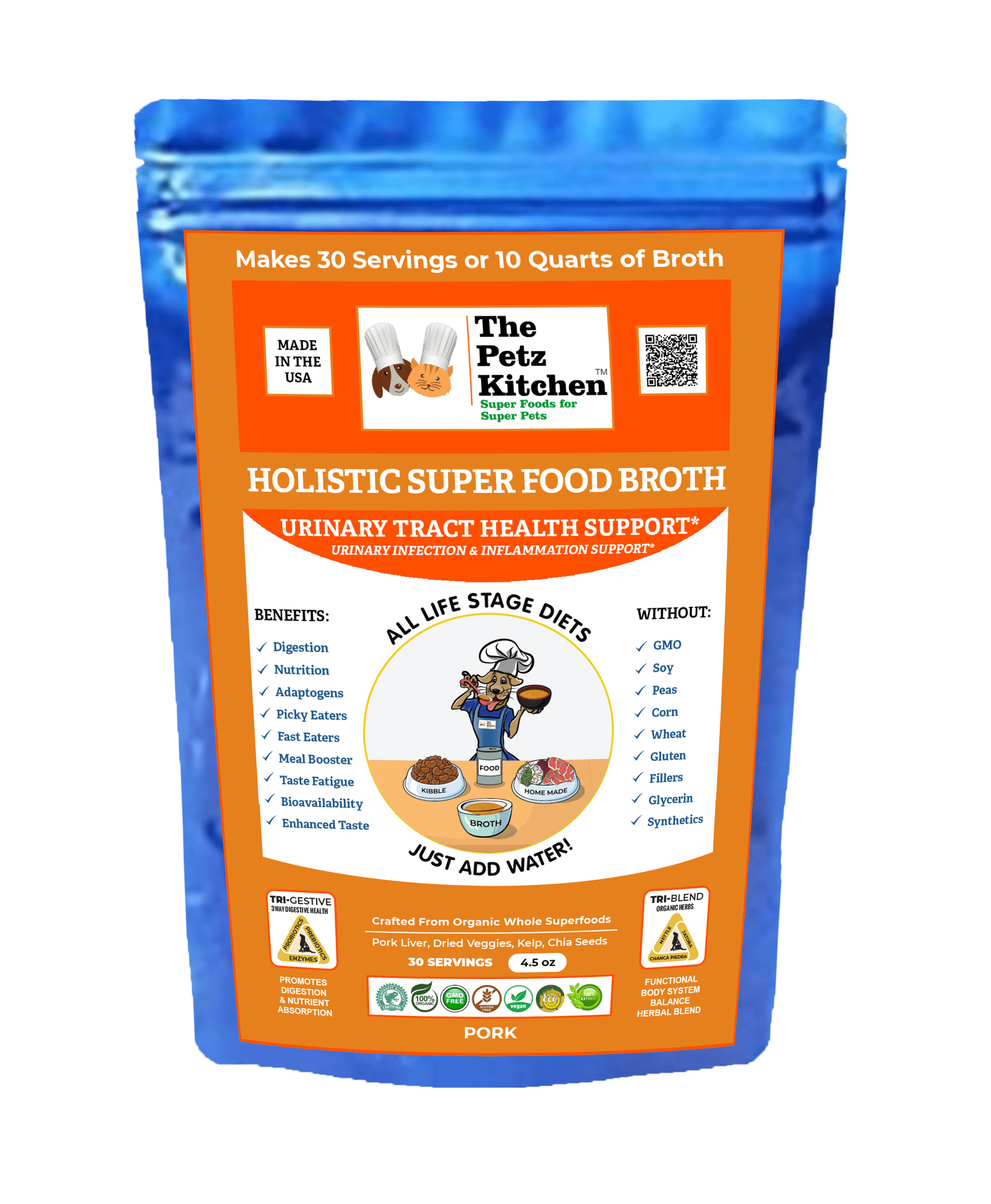 Petz Kitchen Super Food Broth for Urinary Tract Health Support