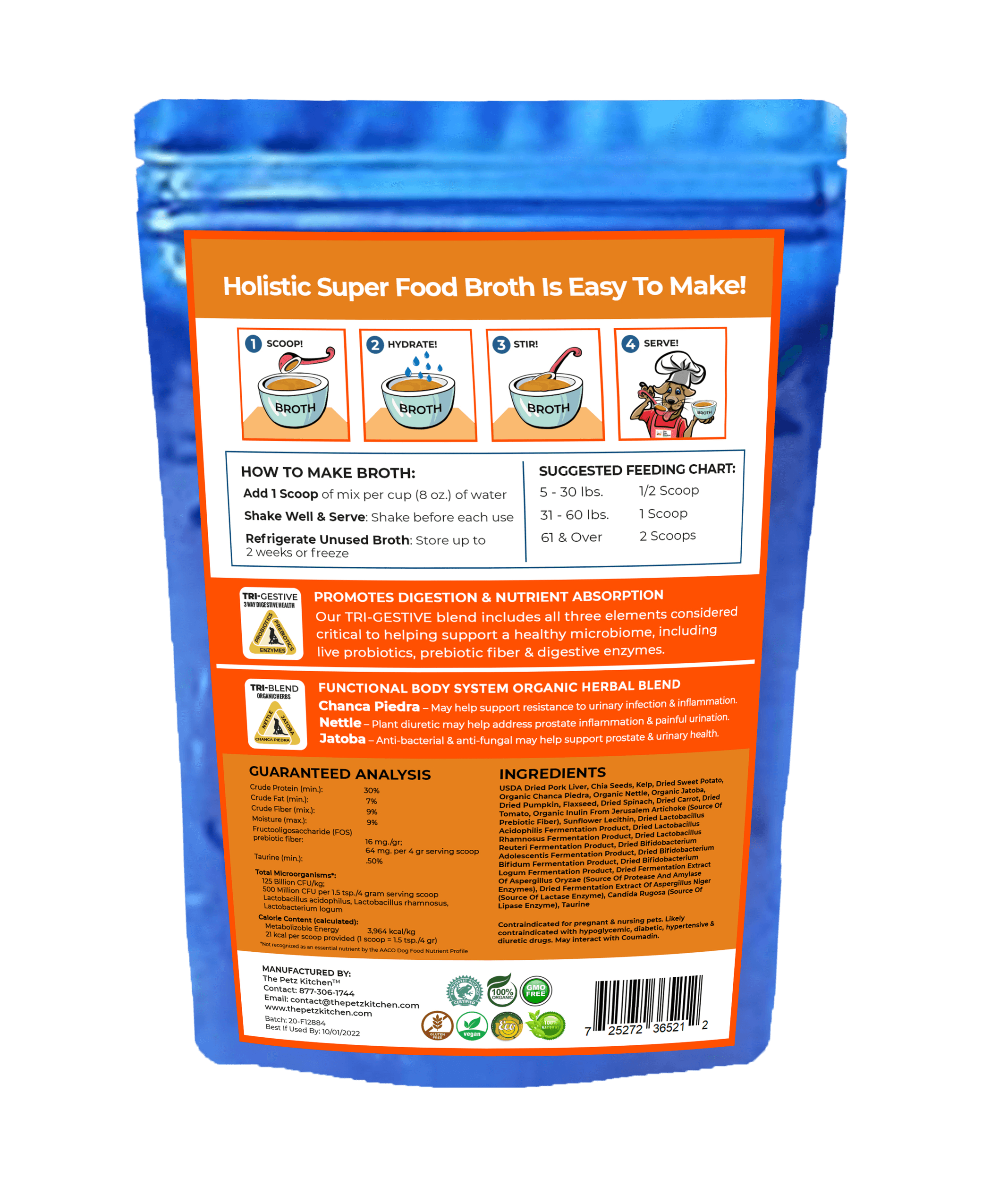 Petz Kitchen Super Food Broth for Urinary Tract Health Support