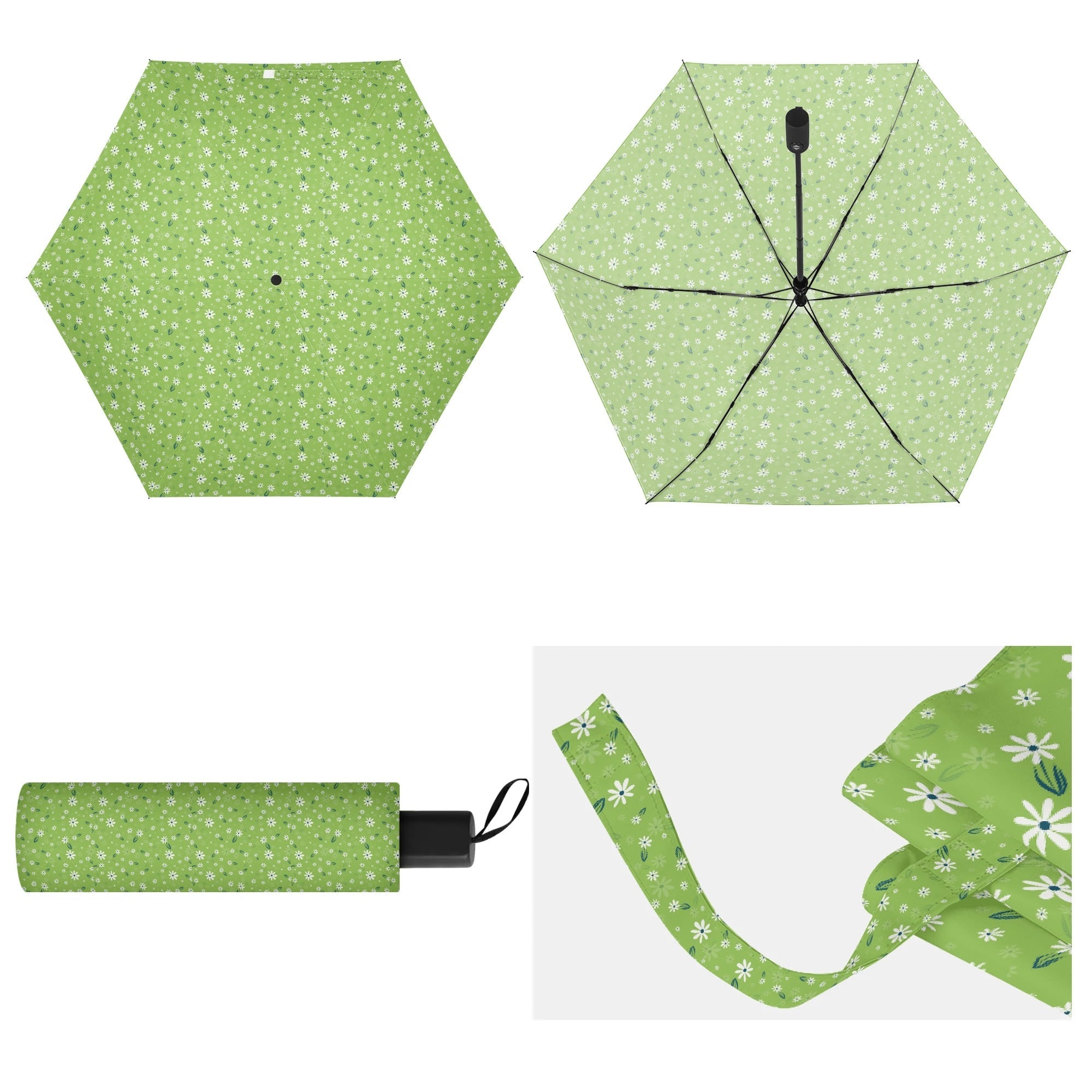 Green floral Lightweight Manual Folding