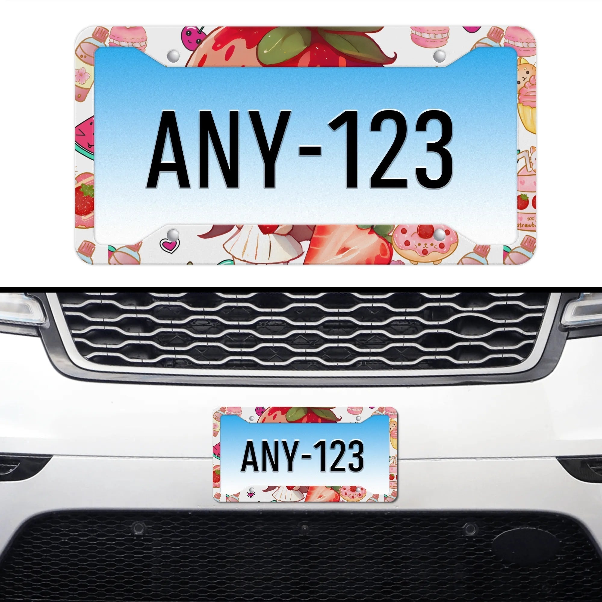 Strawberry License Plate Frame