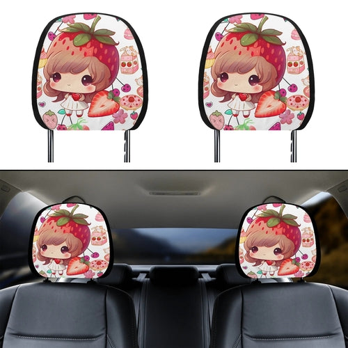 Strawberry Car Headrest Covers