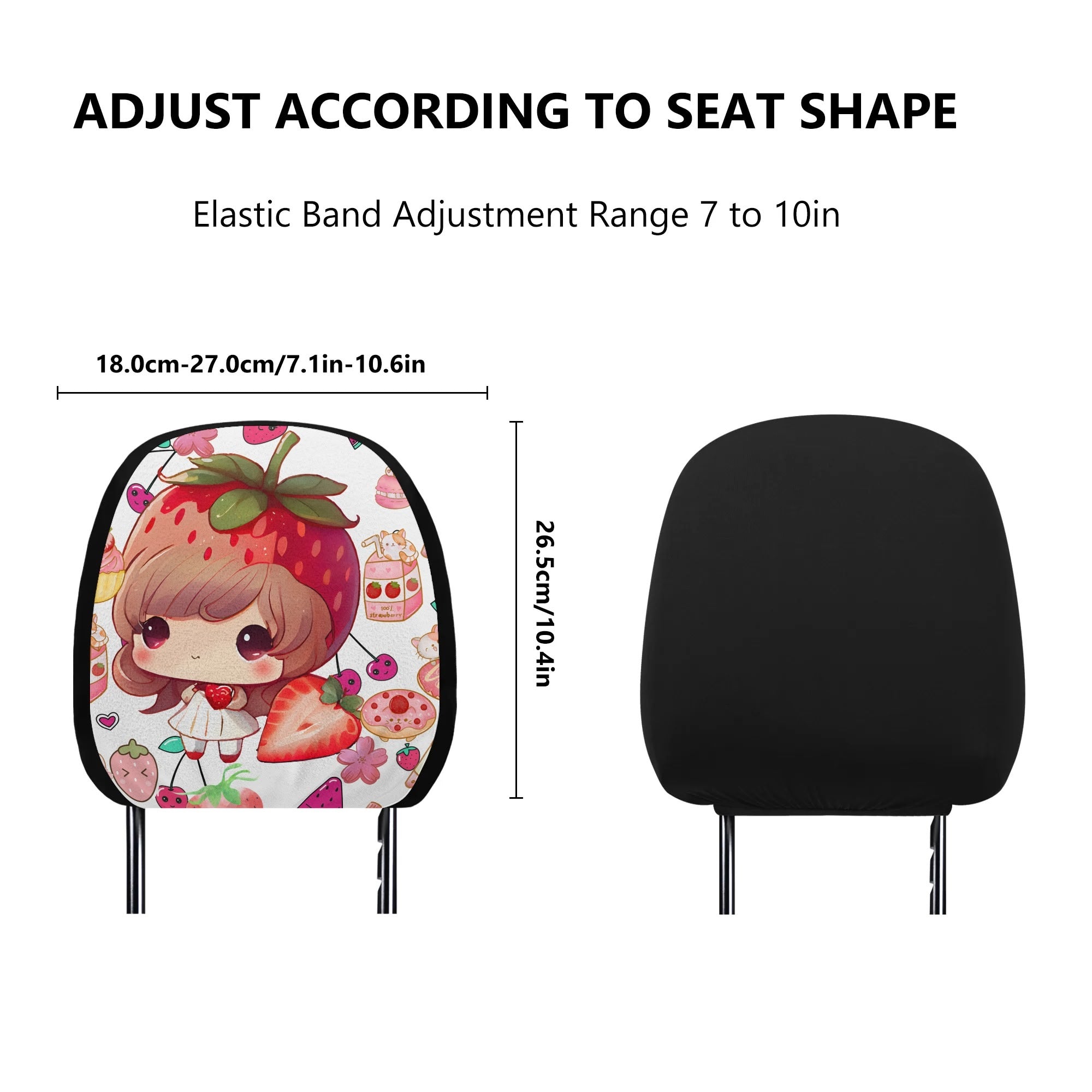 Strawberry Car Headrest Covers