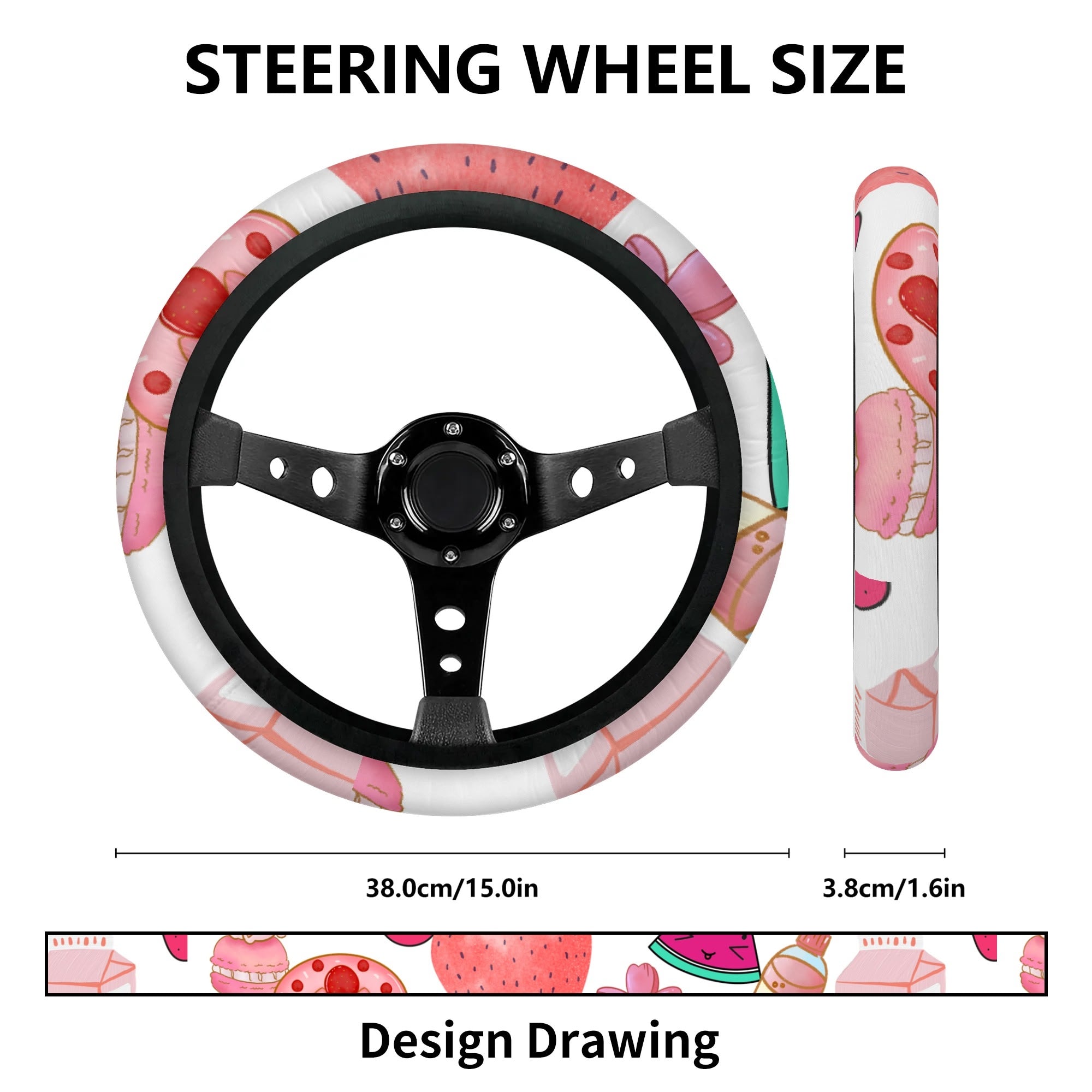 Strawberry Car Steering Wheel Cover