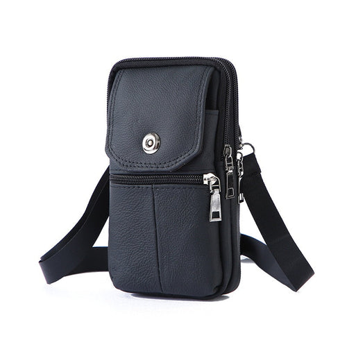 Genuine Leather Phone Shoulder Case Men'S Vertical Leather Case Belt