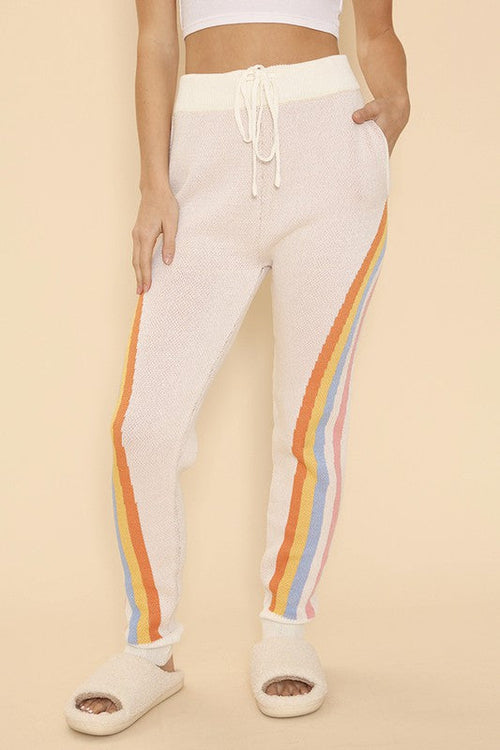Retro stripe joggers