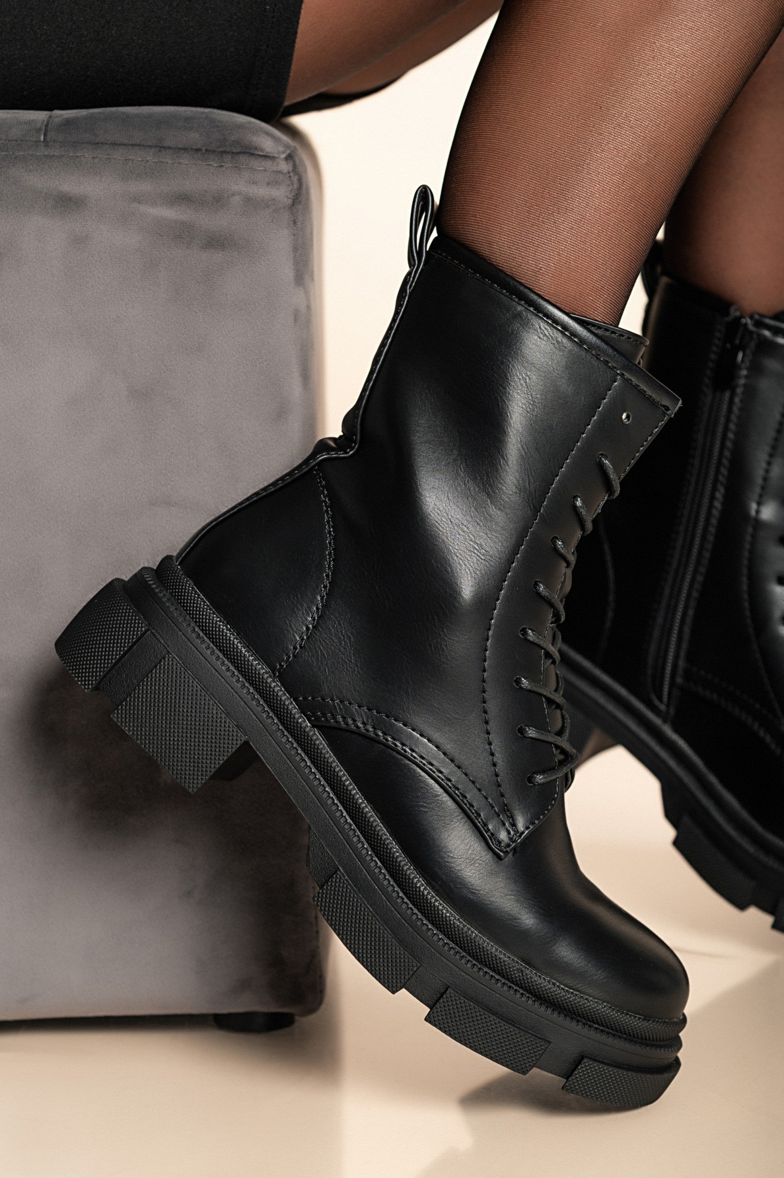 Lace-up ankle boots, W9AAX928916, black