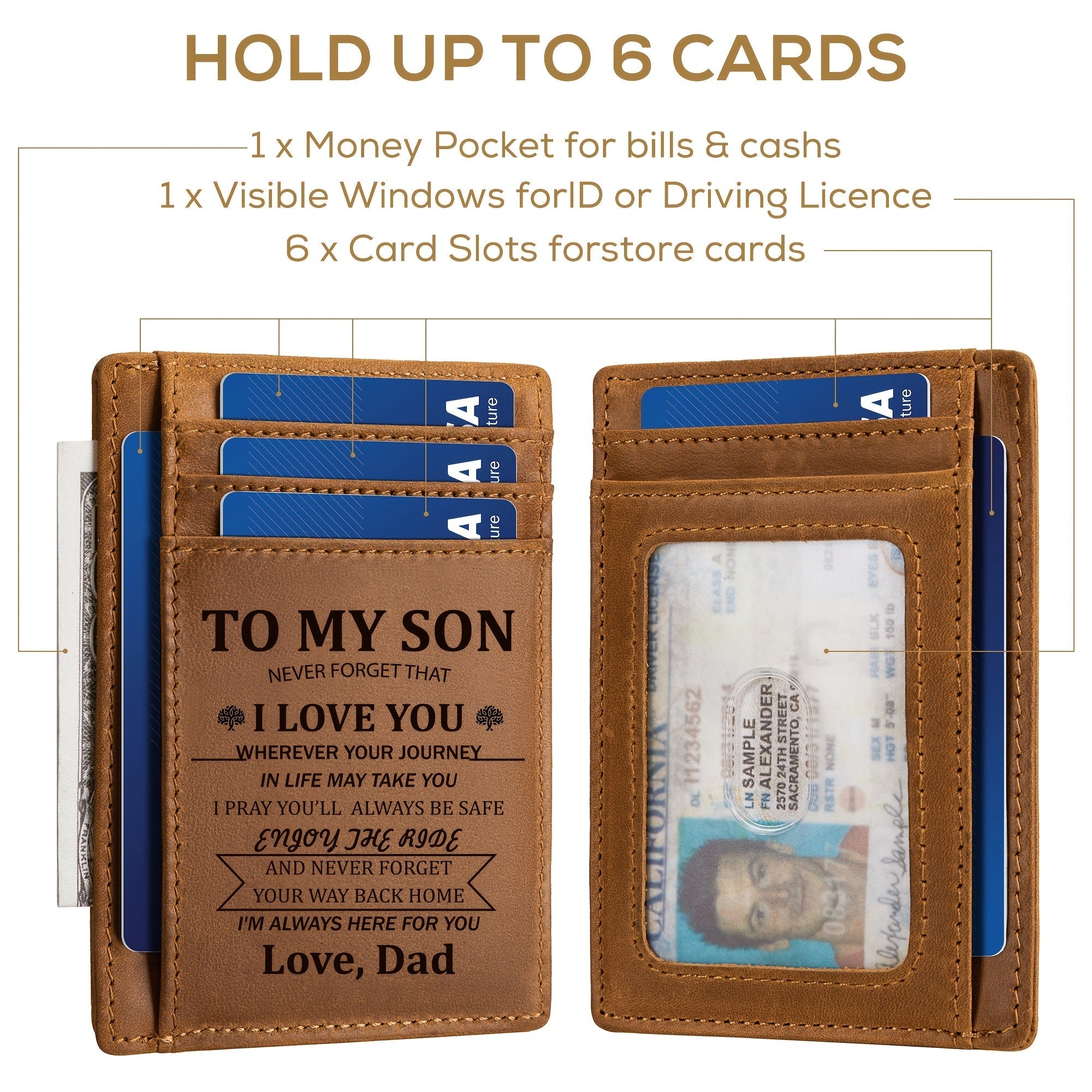 Men Wallet Rfid Blocking Wallets For Men Slim Wallets, 1 Id Window