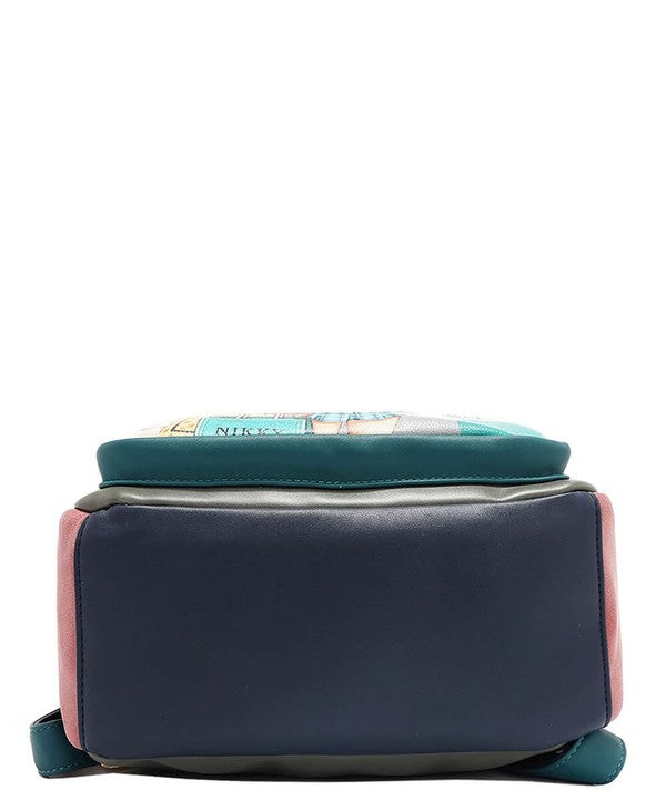 Nicole Lee USA Cat Eco-Leather Convertible Backpack Bag