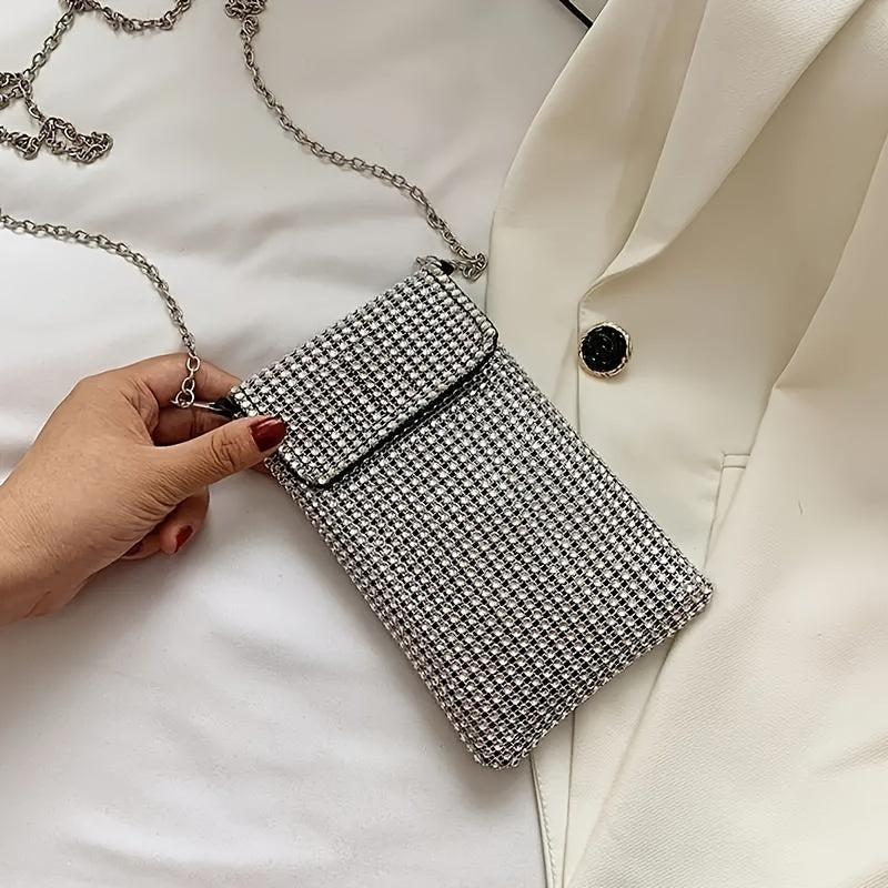 Women Crossbody Bag Glitter Rhinestone Evening Bag Purse Sequin