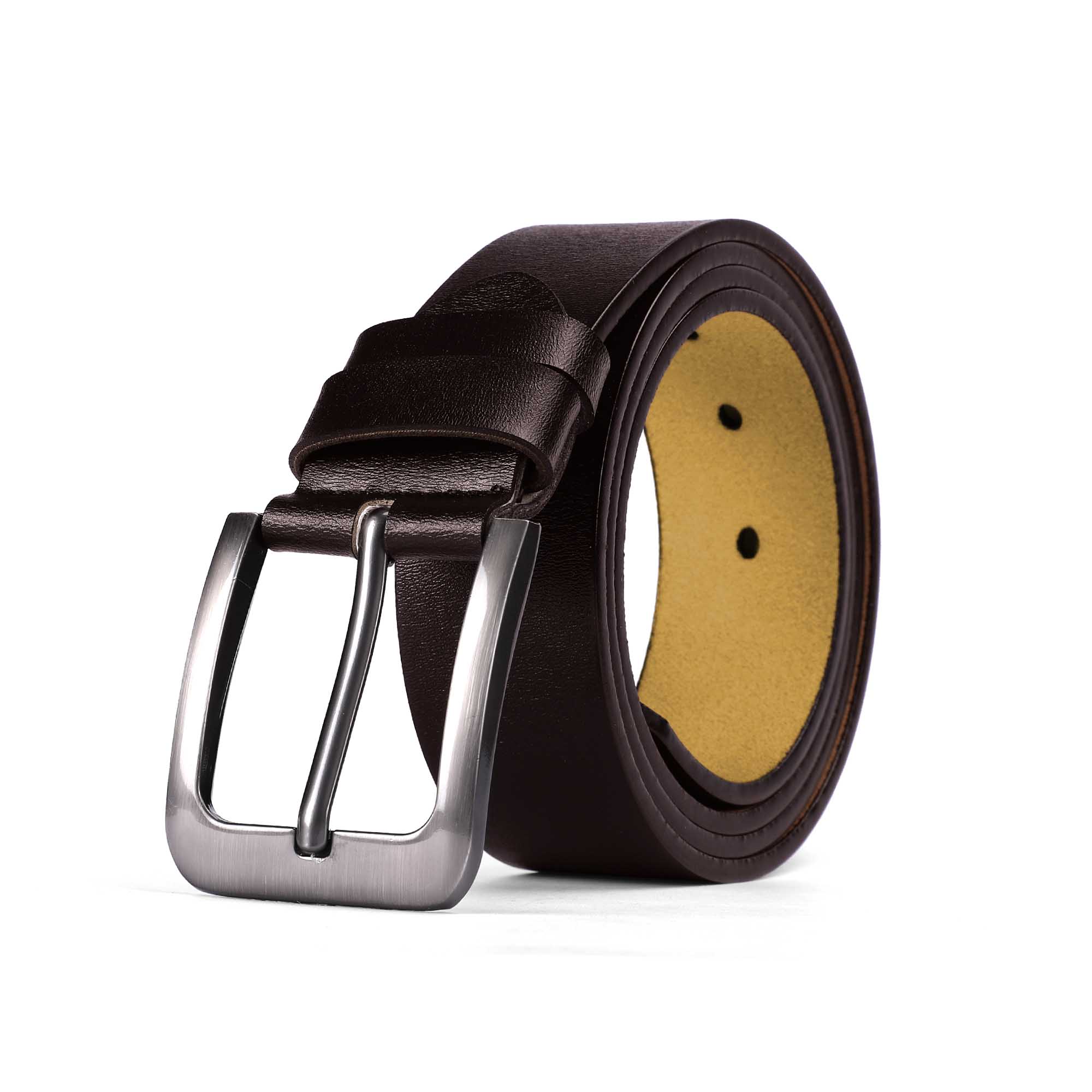 Engraved Leather Brown Belt