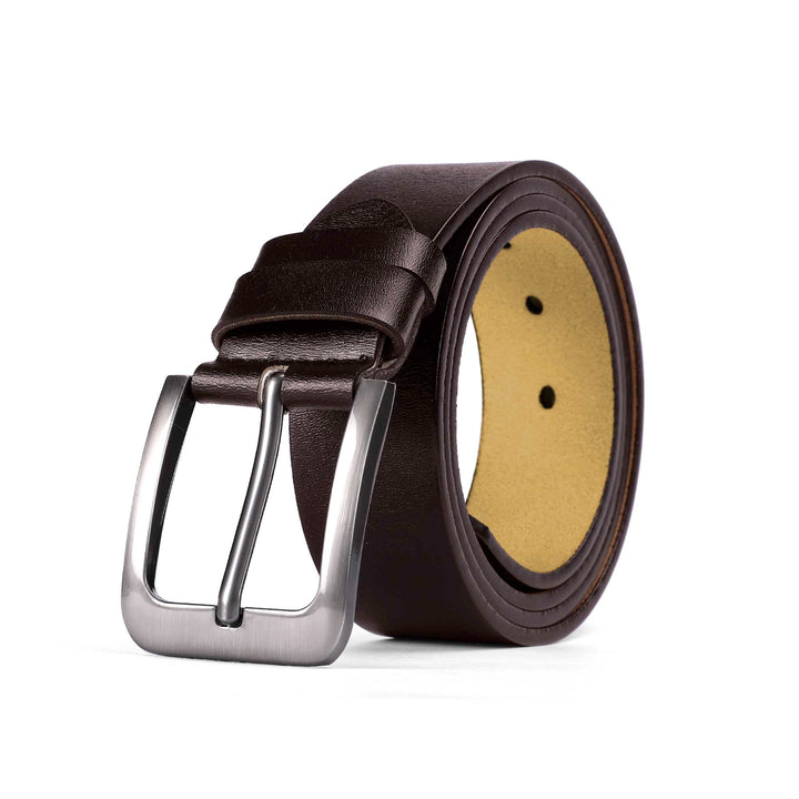 Engraved Leather Brown Belt