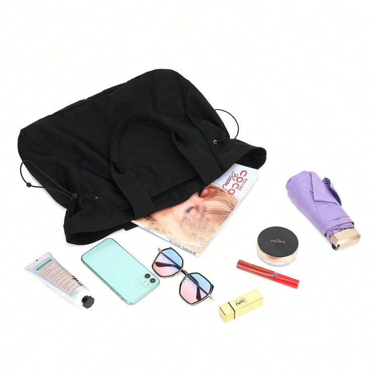 Side Drawstring Shopping Bag Lightweight Shoulder Bag Tote Bag 18L For