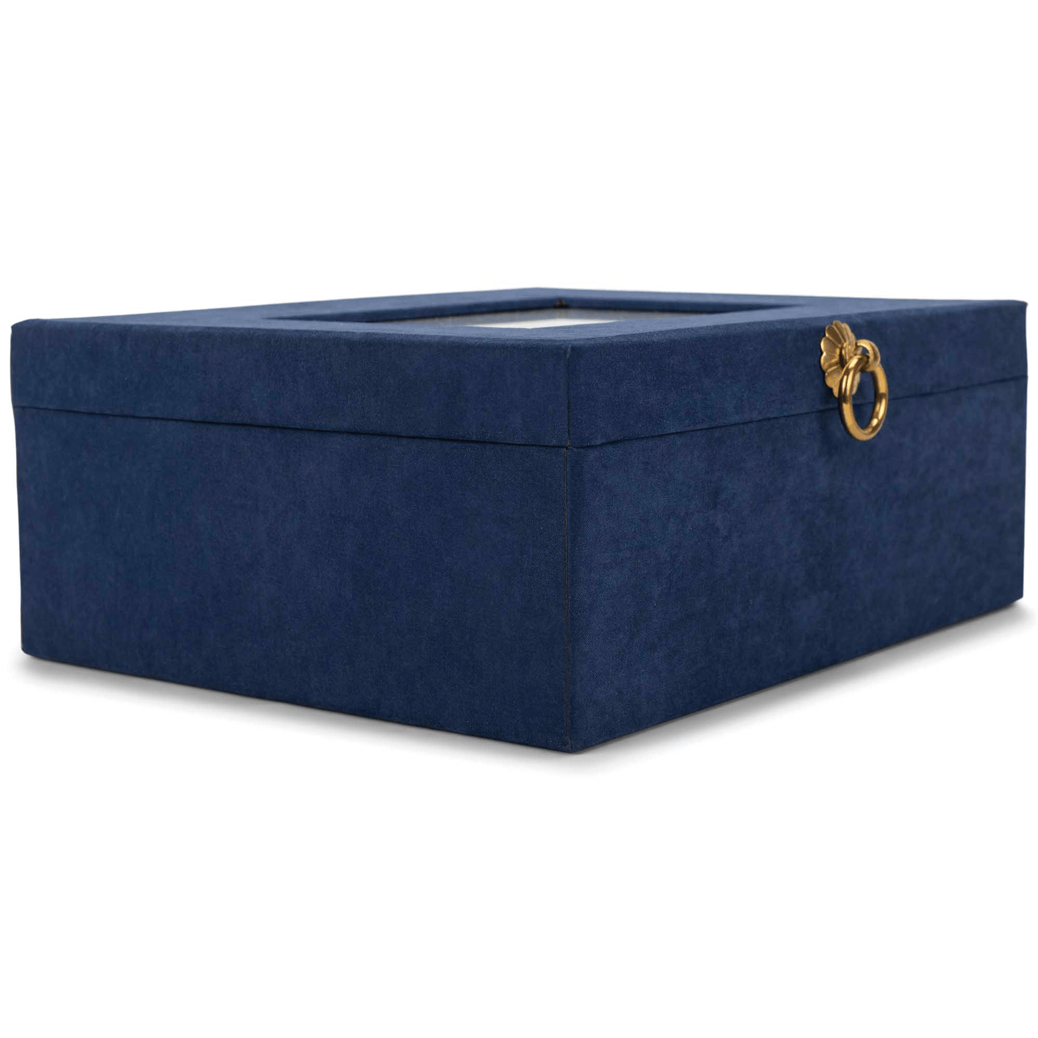 Navy Linen Music Box With Jewelry Insert - You Light Up My Life