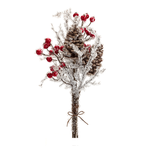 Icy Twig, Cone, And Berry Decorative Bundle Set Of 6