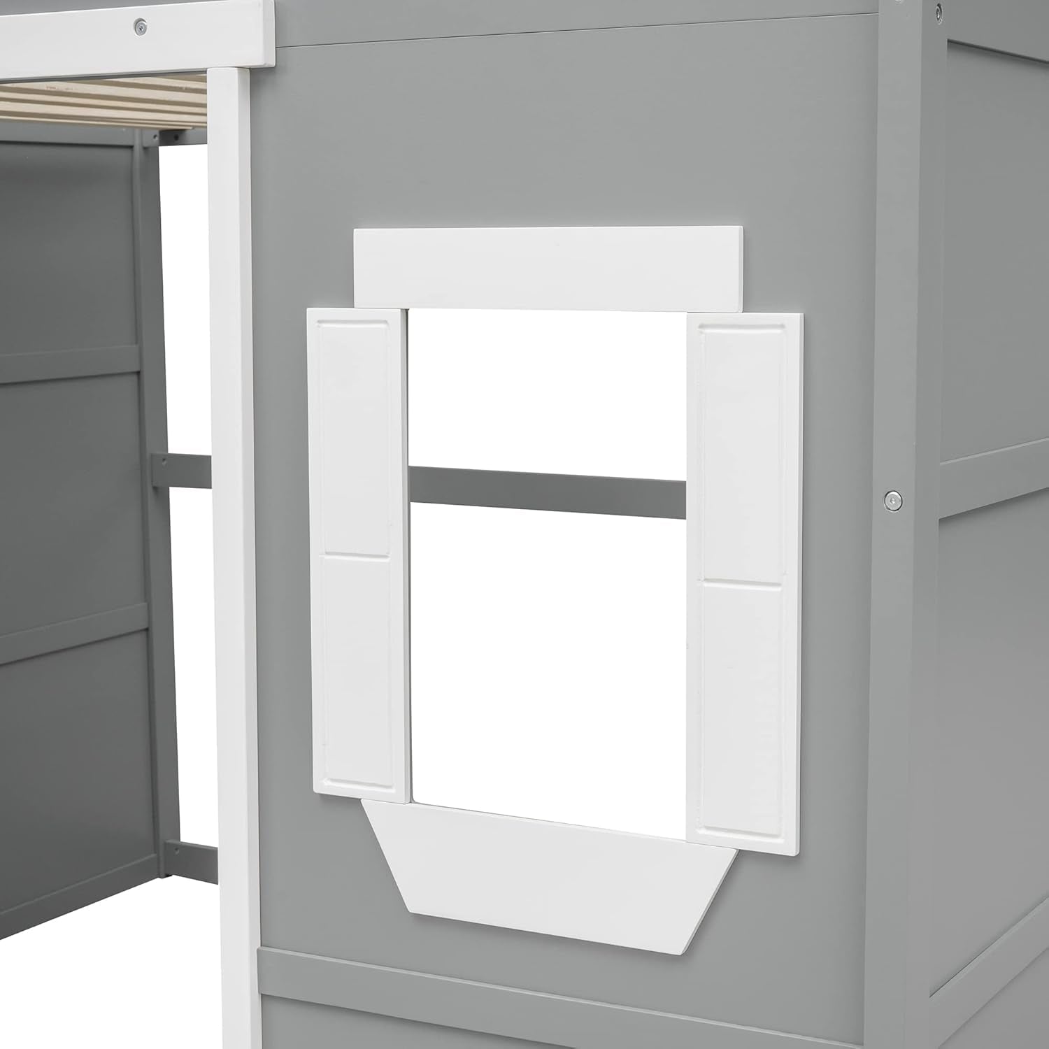 Full Playhouse Loft Bed with Window and Ladder