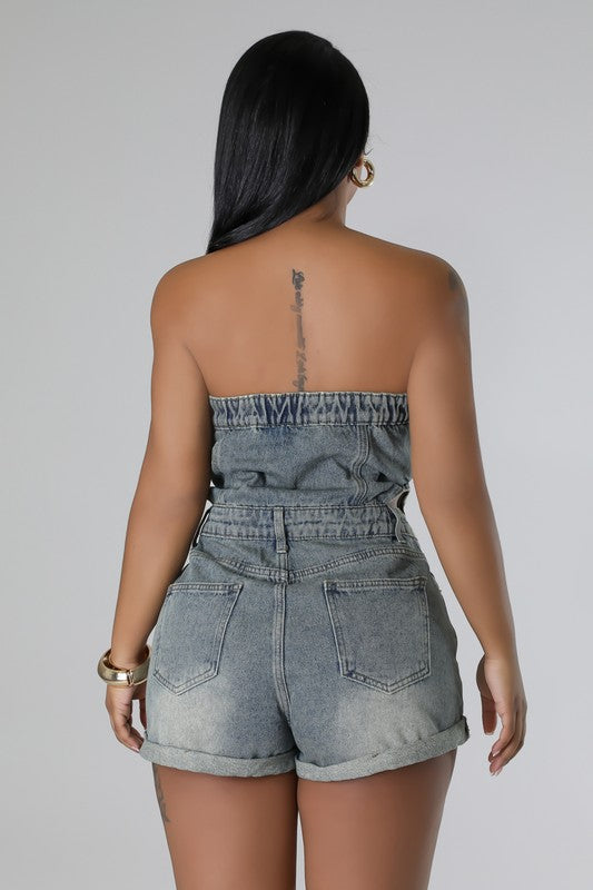 WOMEN FASHION DENIM ROMPERS