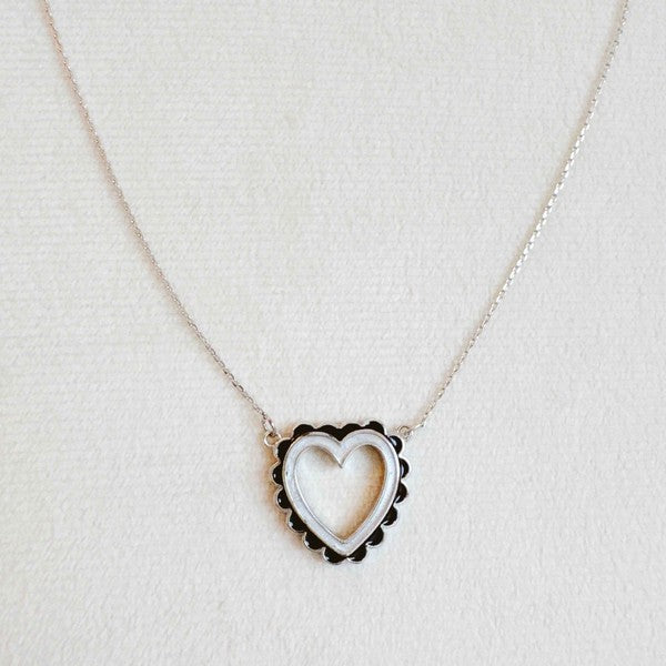 Preciously Scallop Edged Heart Necklace
