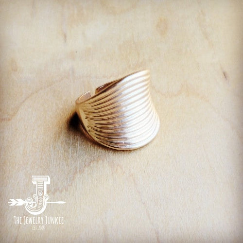 Matte Gold Electroplate Cuff Ring