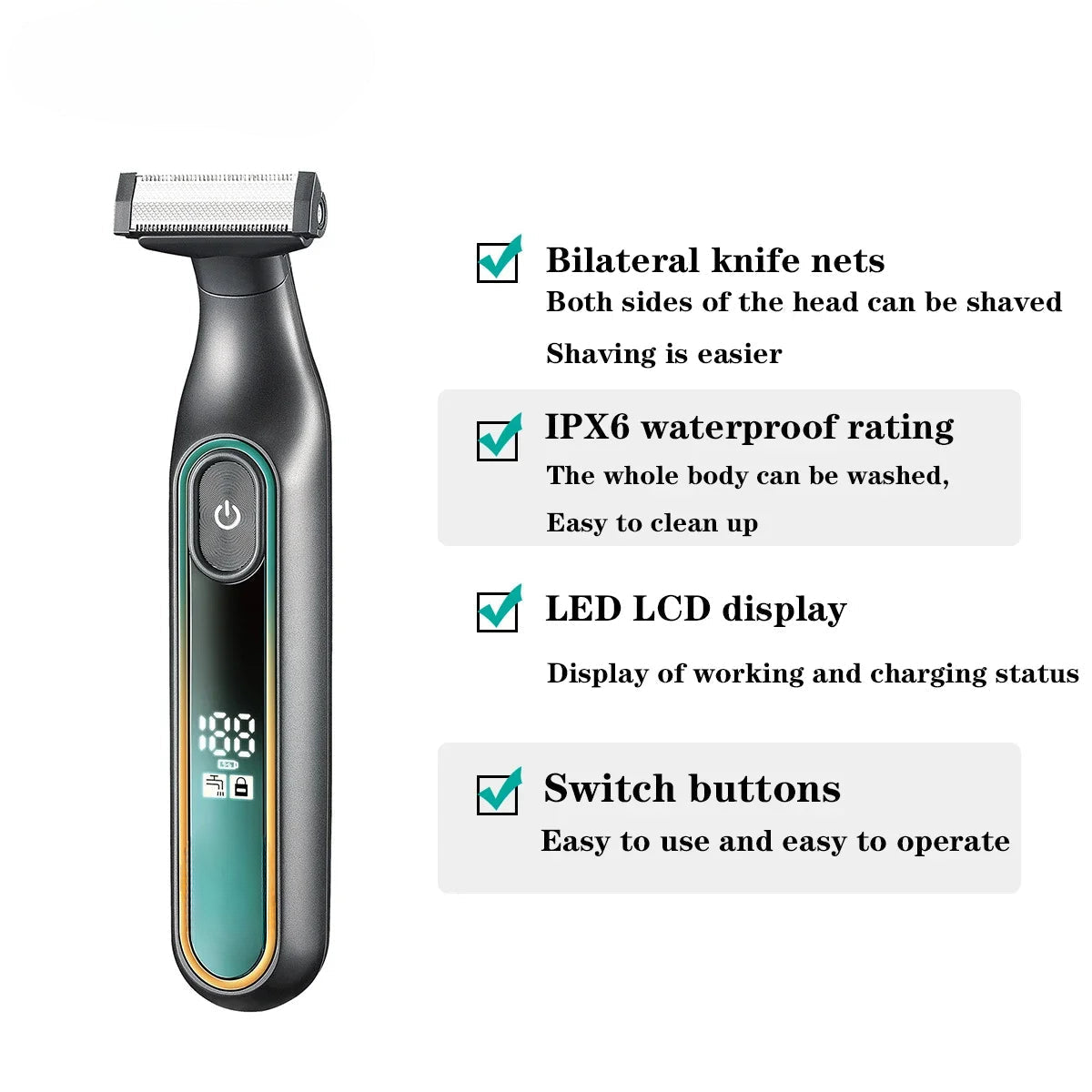 Men's Face Body Electric Shaver Beauty Set Beard & Body Trimmer