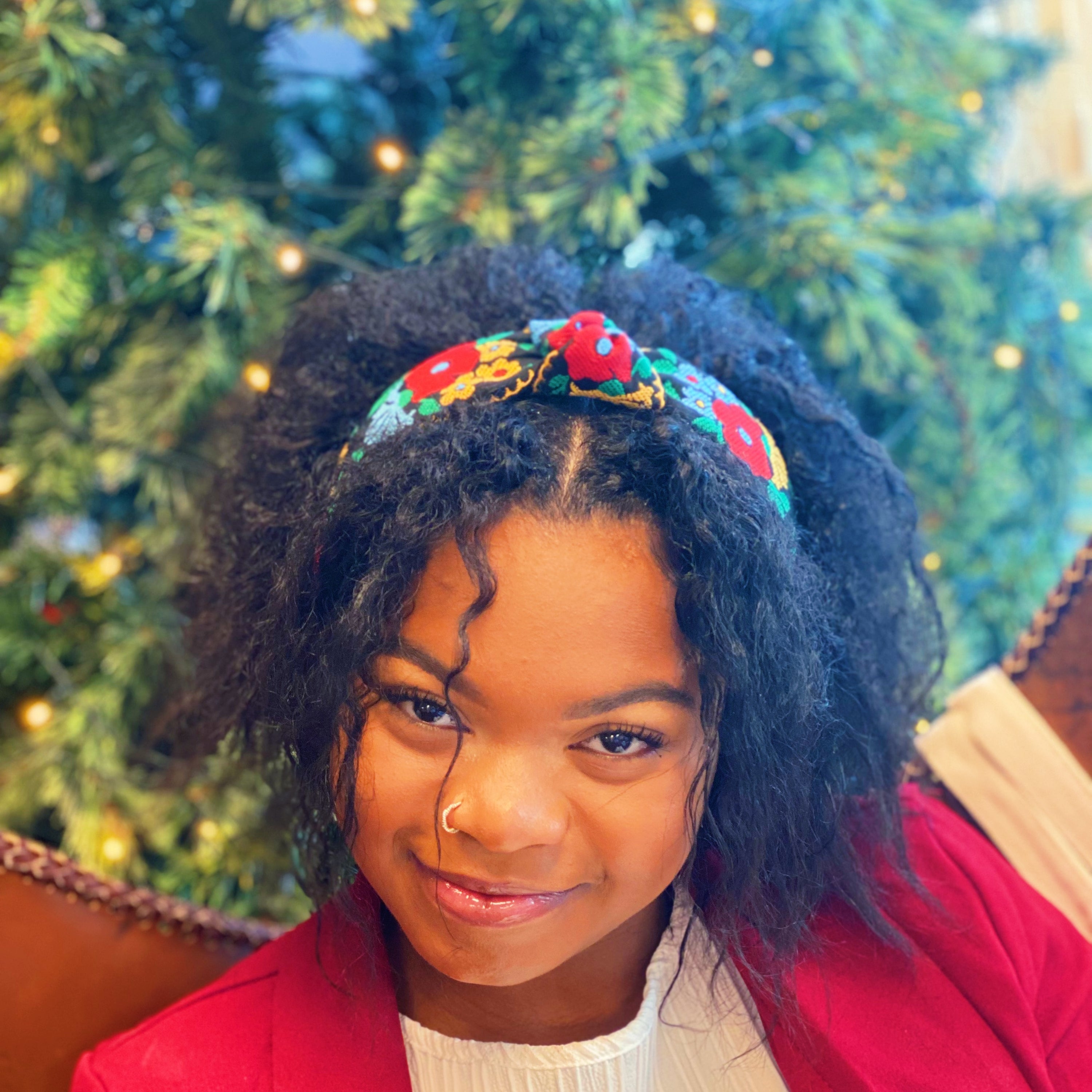 French Floral Embroidered Headband