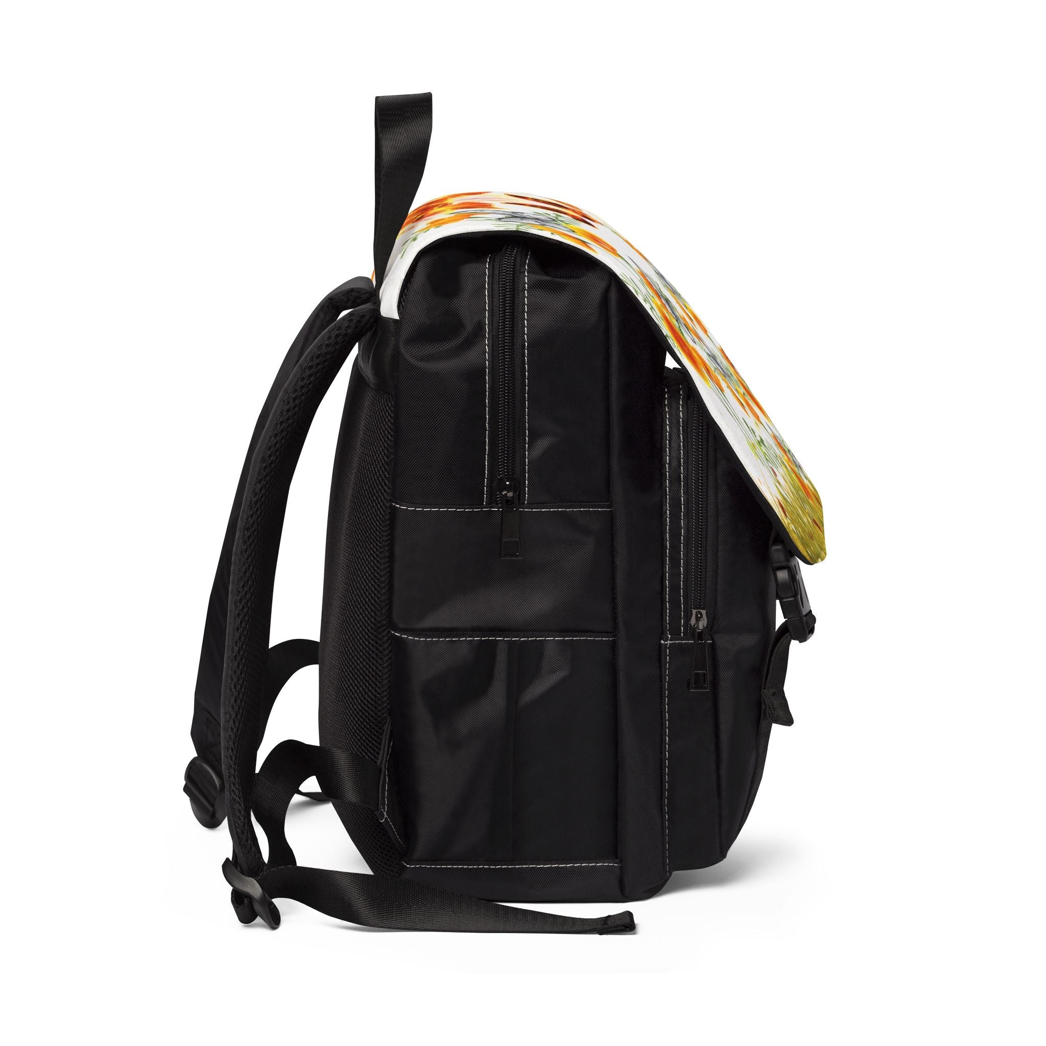 Orange blooms Unisex Casual Shoulder Backpack
