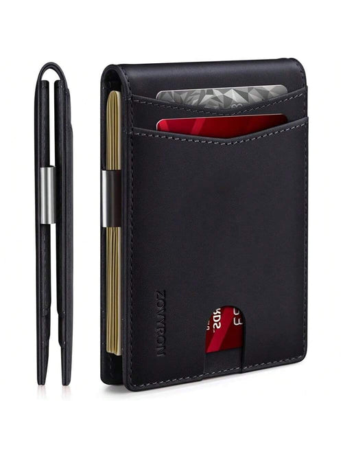 Wallet For Men Slim Bifold Leather Wallet With Money Clip RFID