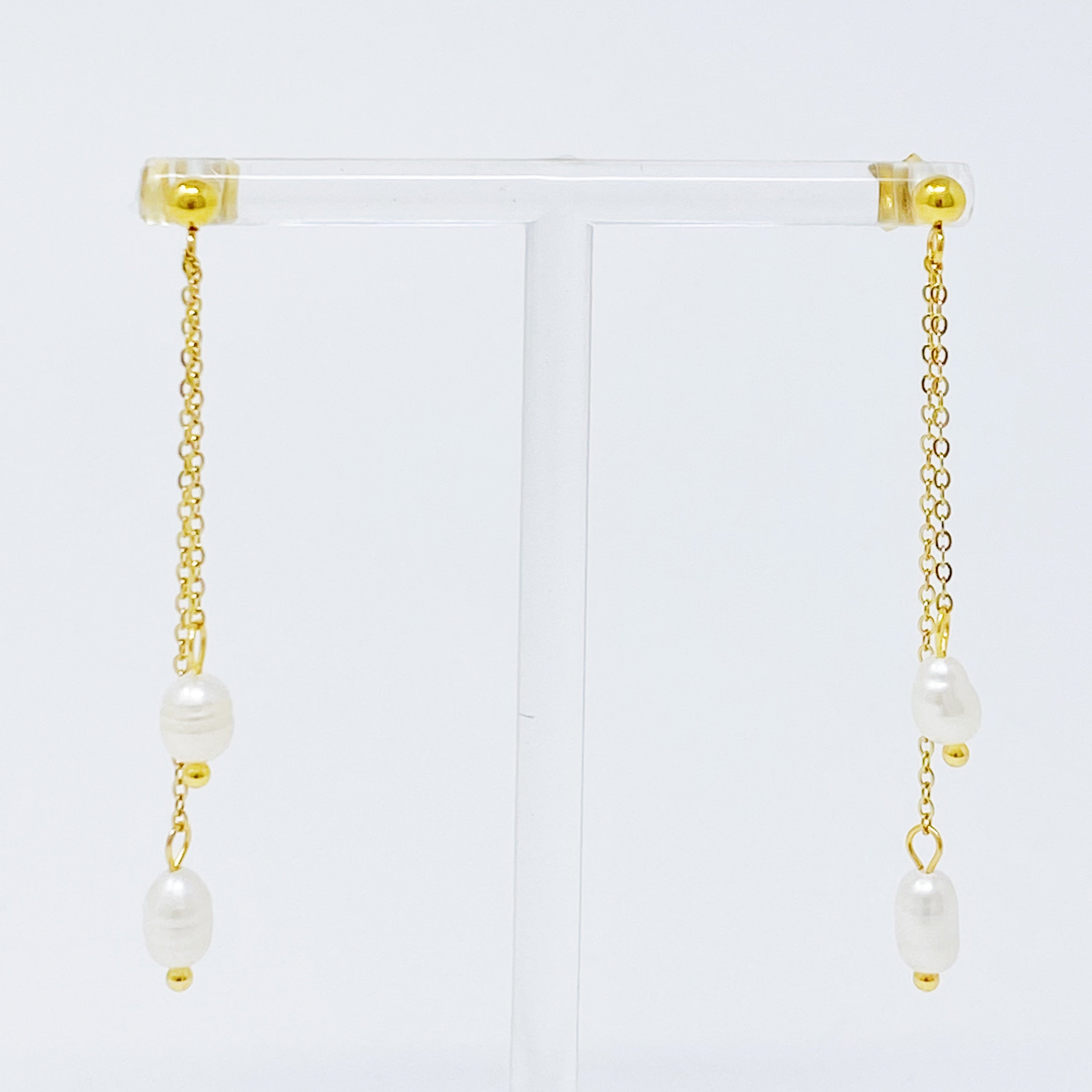 Freshwater Pearls On Dangle Earrings