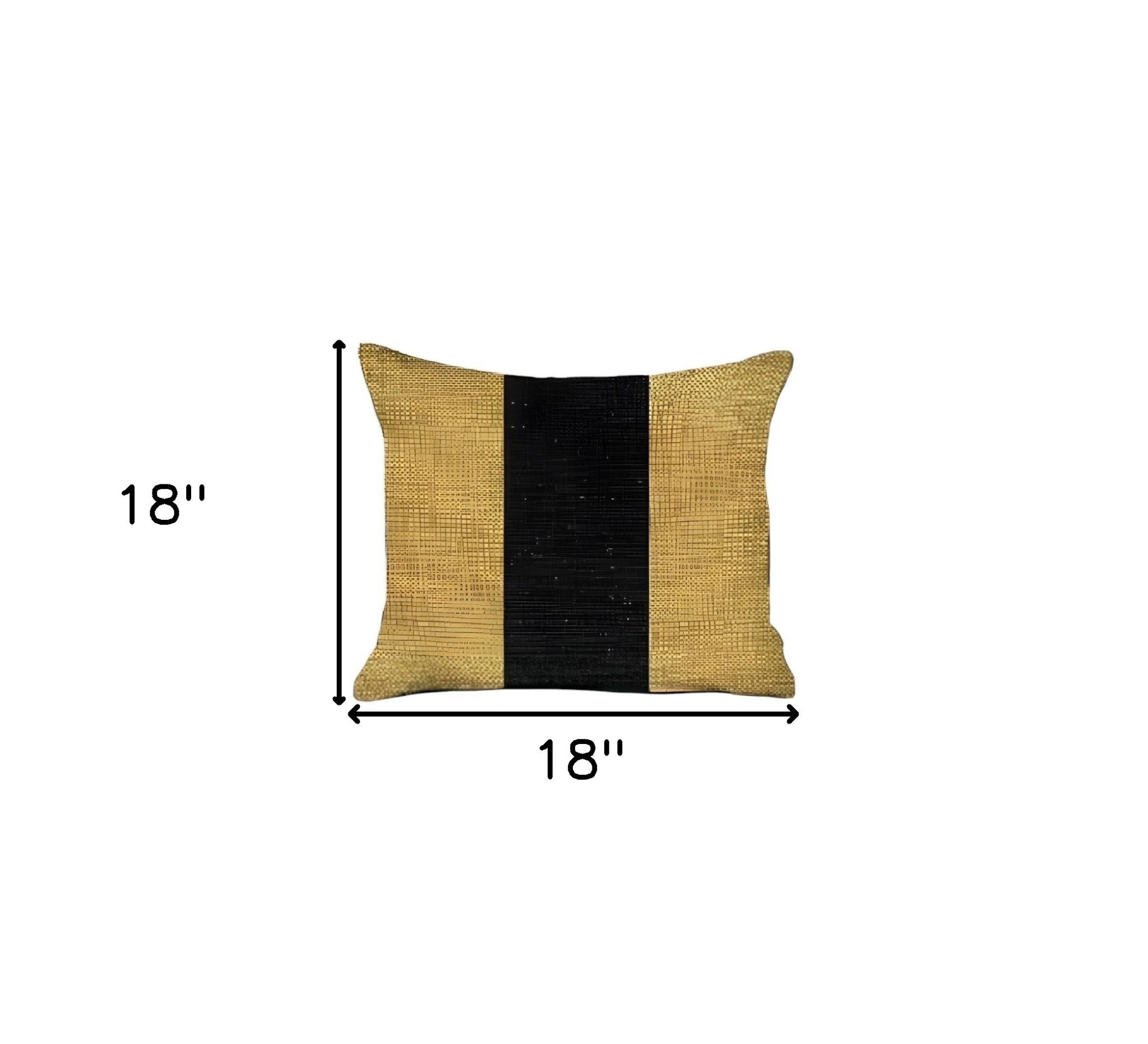 Set Of Two 18" X 18" Yellow And Black Geometric Zippered Handmade