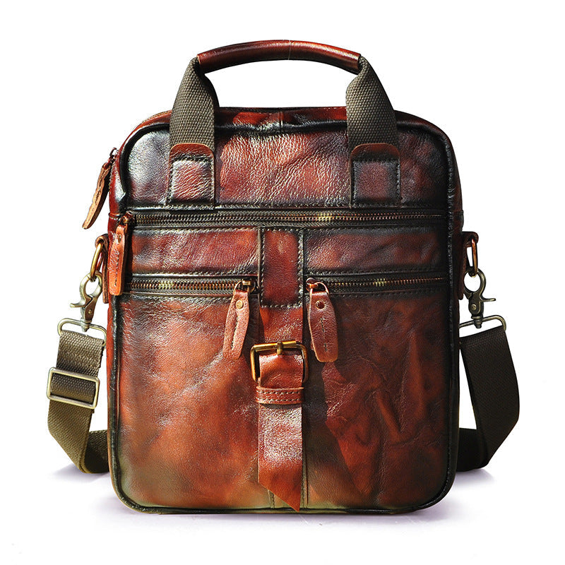 Men's Leather Retro Messenger Bag For Daily Occasion