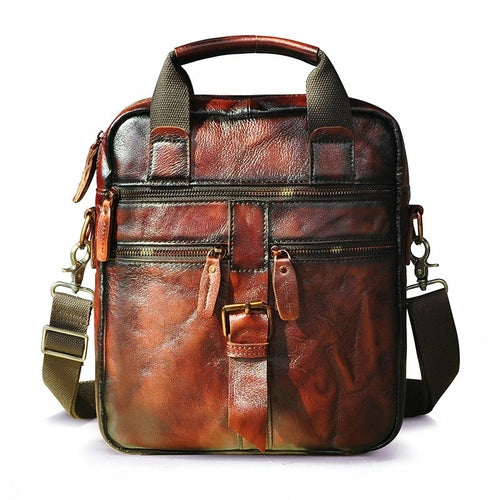 Men's Leather Retro Messenger Bag For Daily Occasion