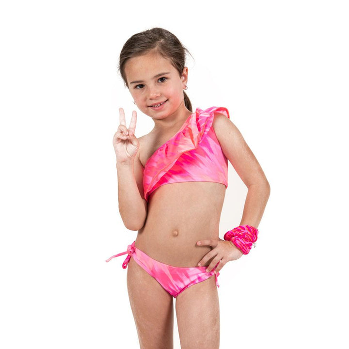 Tie Dye Leopard - One shoulder bikini - Kids Swimwear