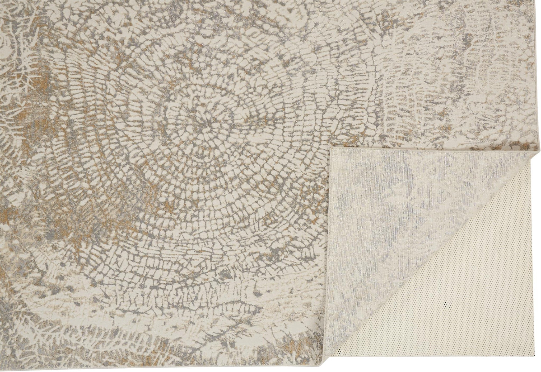 4' X 6' Gray Ivory And Tan Abstract Area Rug