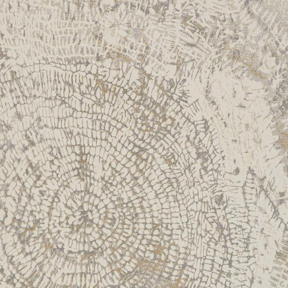 4' X 6' Gray Ivory And Tan Abstract Area Rug
