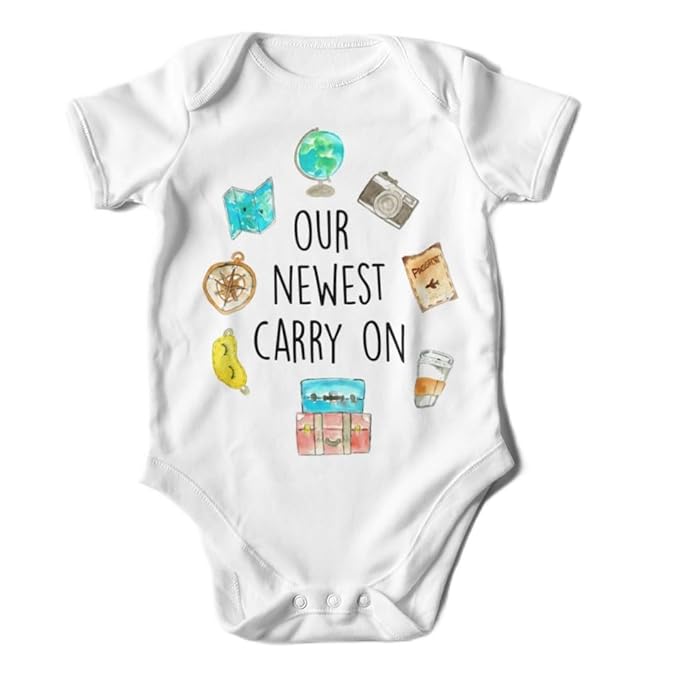 Travel Carry On - Baby Boy Girl Clothes Infant Bodysuit Funny Cute New