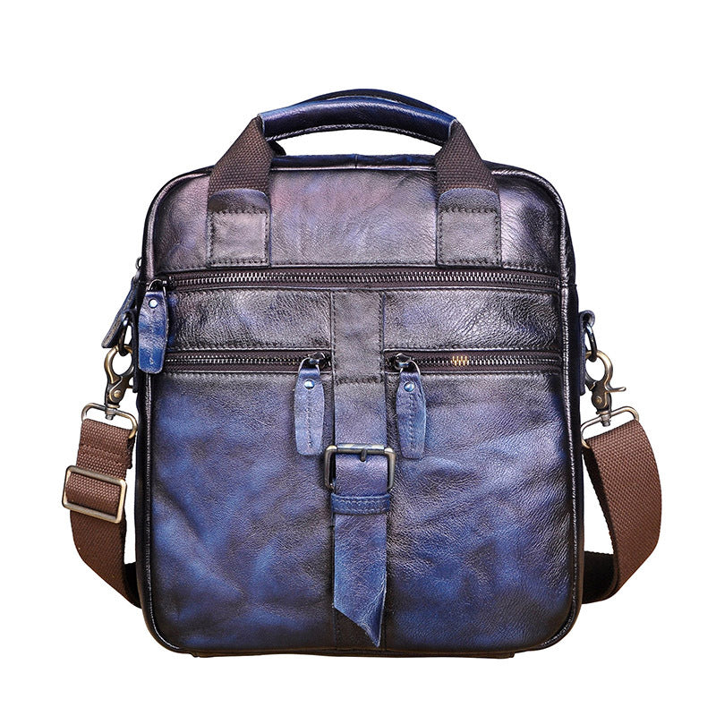 Men's Leather Retro Messenger Bag For Daily Occasion