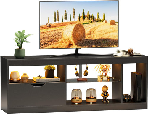 TV Stand, Entertainment Center LED Gaming TV Stand for 65+ Inch TV