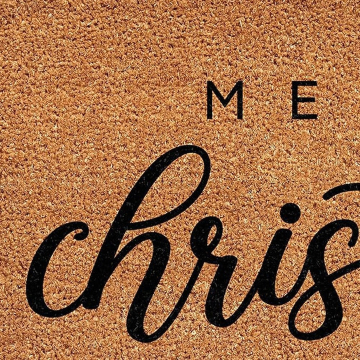 17" X 29" Natural and Black Coir Merry Christmas Outdoor Christmas
