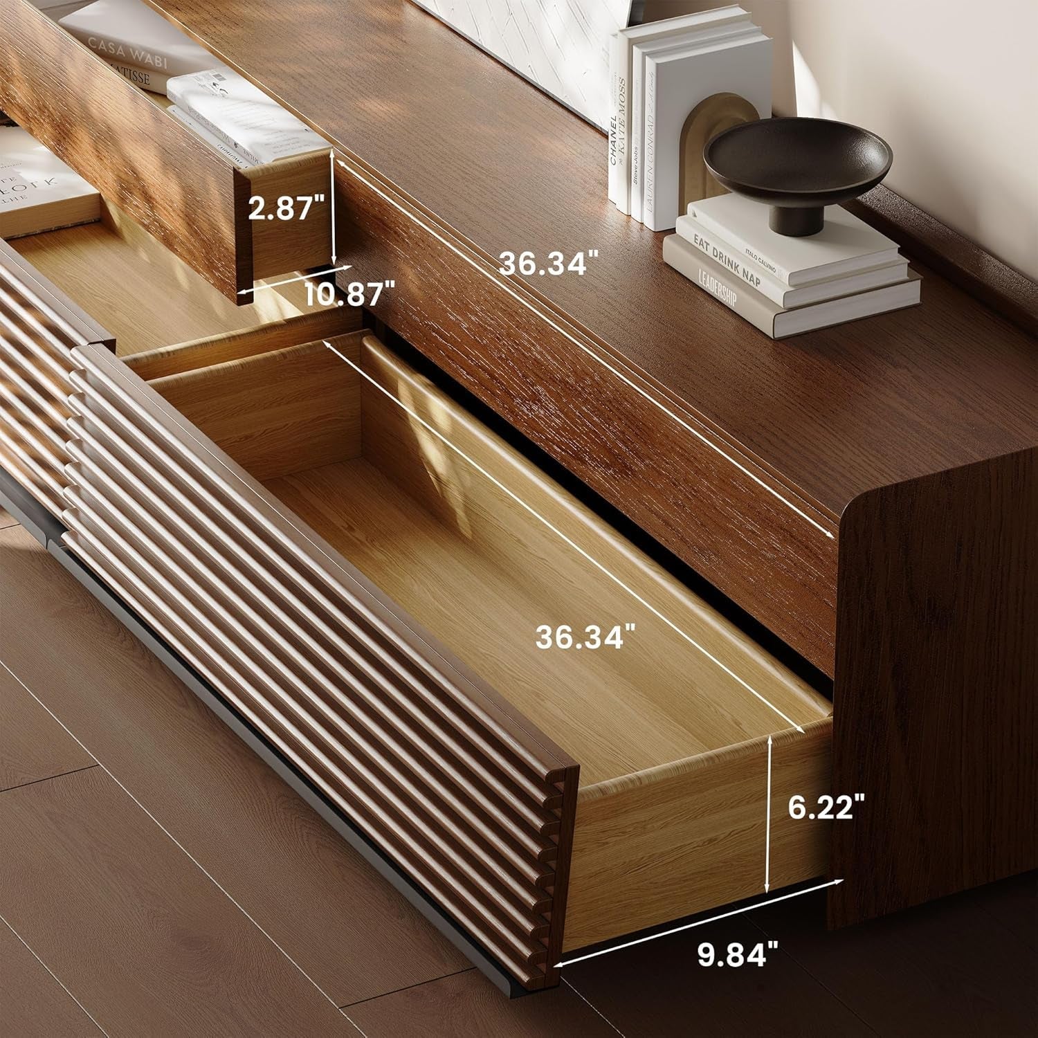 Mid Century Modern TV Stand, 78.74" Entertainment Center with LED